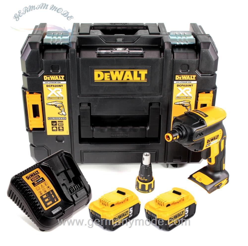 پیچ گوشتی شارژی دیوالت آمریکا DeWalt DCF620 Akku Trockenbauschrauber 18V 30Nm Brushless 2x 5,0Ah Ladegerät TSTAK