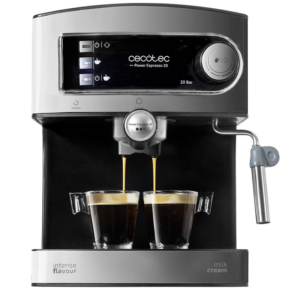 اسپرسو ساز سکوتک اسپانیا Cecotec مدل Cumbia Power Espresso 20 Barista Aromax. توان ۲۹۰۰ وات، ۲ سیستم گرمایشی، پمپ فشار ۲۰ بار