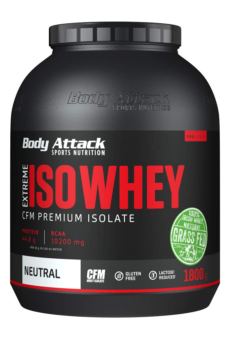 خرید از آمازون - Body Attack Extreme ISO Whey, Neutral, 1er Pack (1 x 1,8 kg) Neutral 1.8 kg (1er Pack)