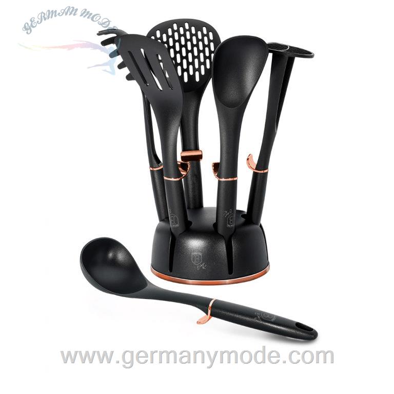 ست کفگیر ملاقه 7 پارچه برلینگر هاوس مجارستان Berlinger Haus Utensils with Stand BH/6209 Black Rose Collection
