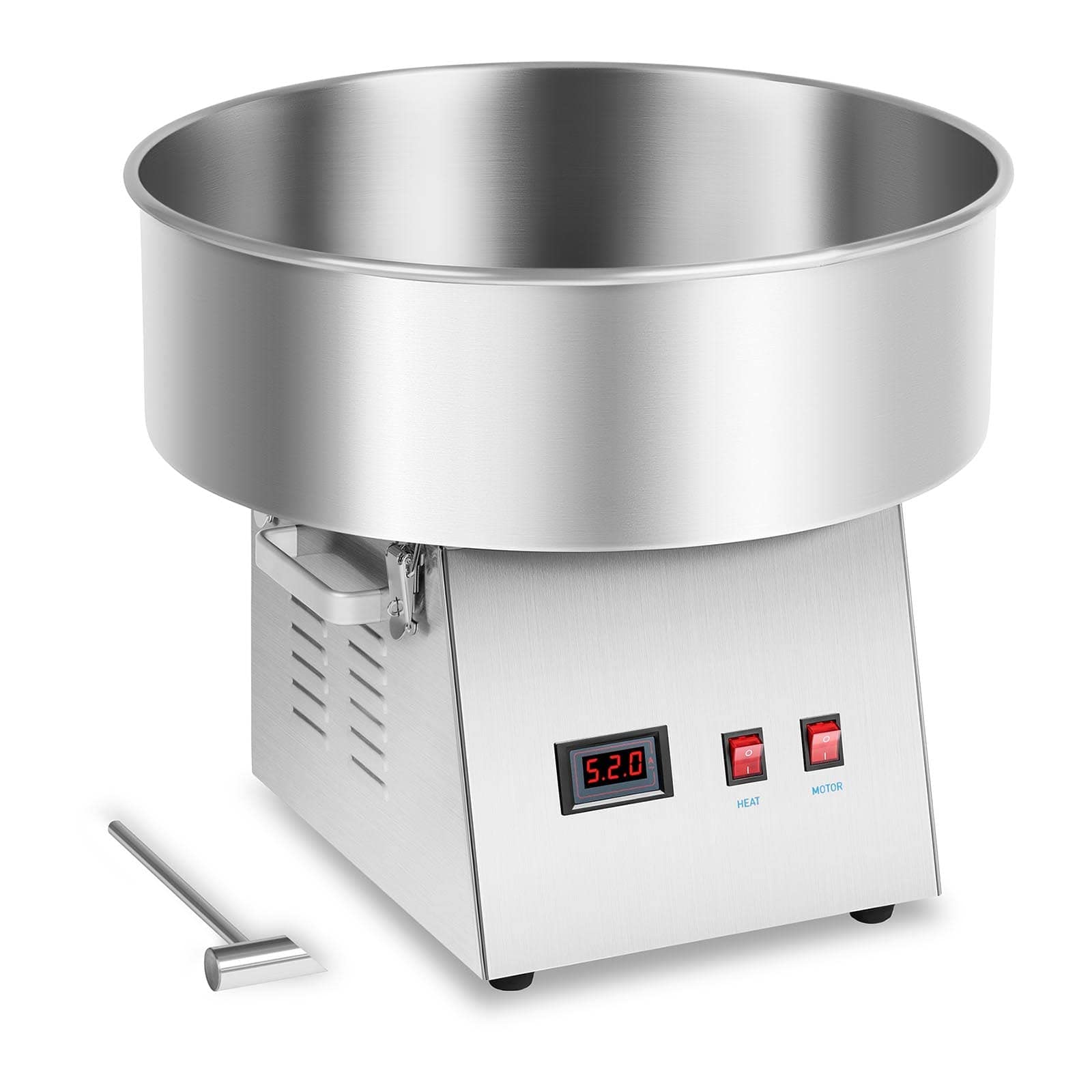 دستگاه پشمک ساز حرفه ای Royal Catering RCZK-1030-W (1030 وات، 1 وعده / 30 ثانیه، قطر 52 سانتی متر، استیل ضد زنگ)