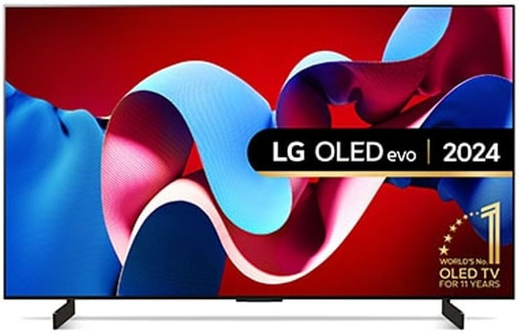 تلویزیون ال‌ جی OLED42C44LA تلویزیون 42 اینچی (107 سانتی‌متر) OLED evo (پردازنده هوش مصنوعی α9 Gen7 4K، webOS 24، Dolby Vision، تا 120 هرتز) [مدل سال 2024]