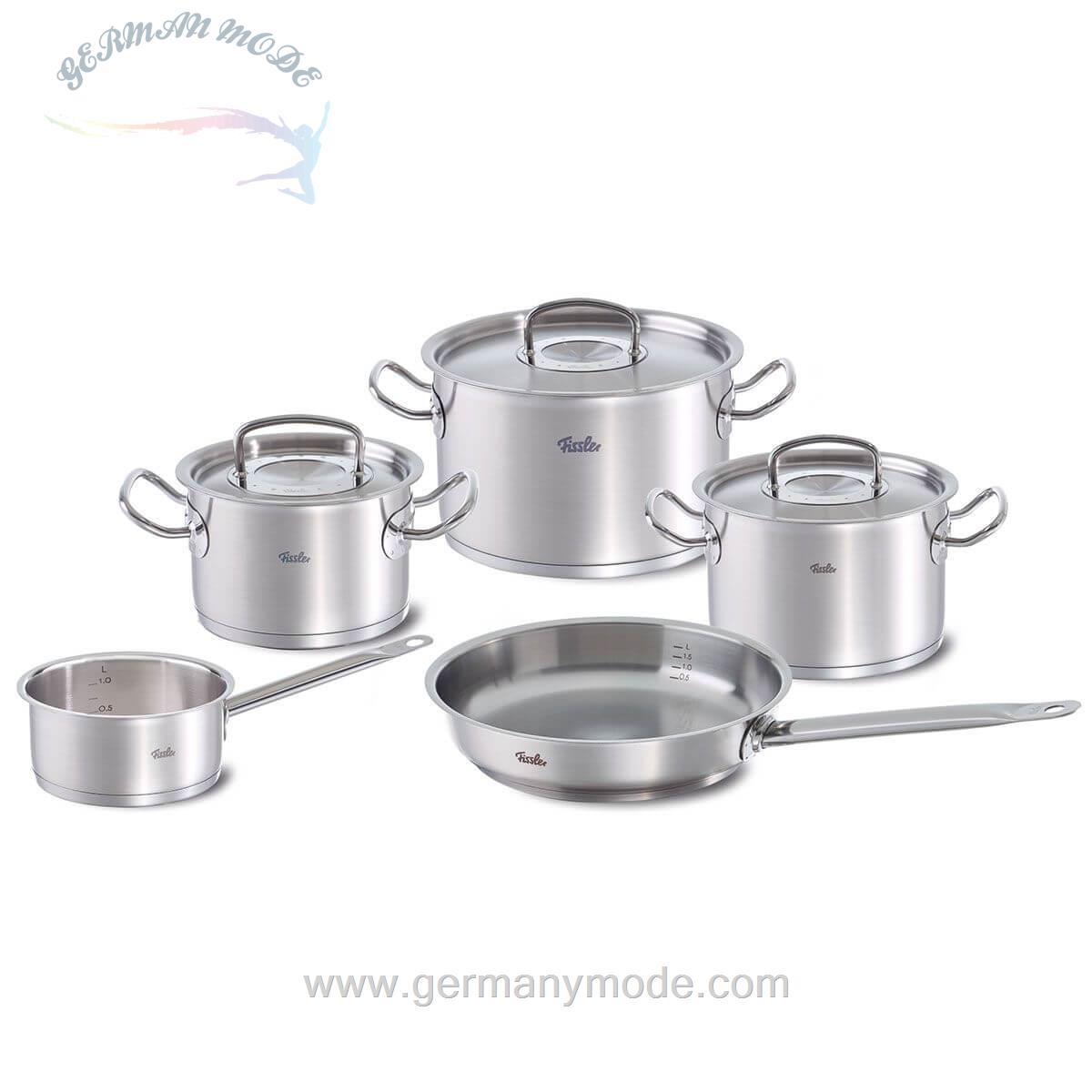 سرویس قابلمه 5 پارچه فیسلر آلمان Fissler original-profi collection Topf-Set 5-tlg mit Pfanne und Stielkasserolle