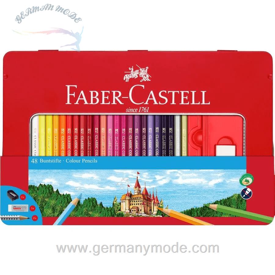 مداد رنگی کلاسیک 48 رنگ فابرکاستل آلمان FABER CASTELL Classic Colour Buntstifte 48er Metalletui