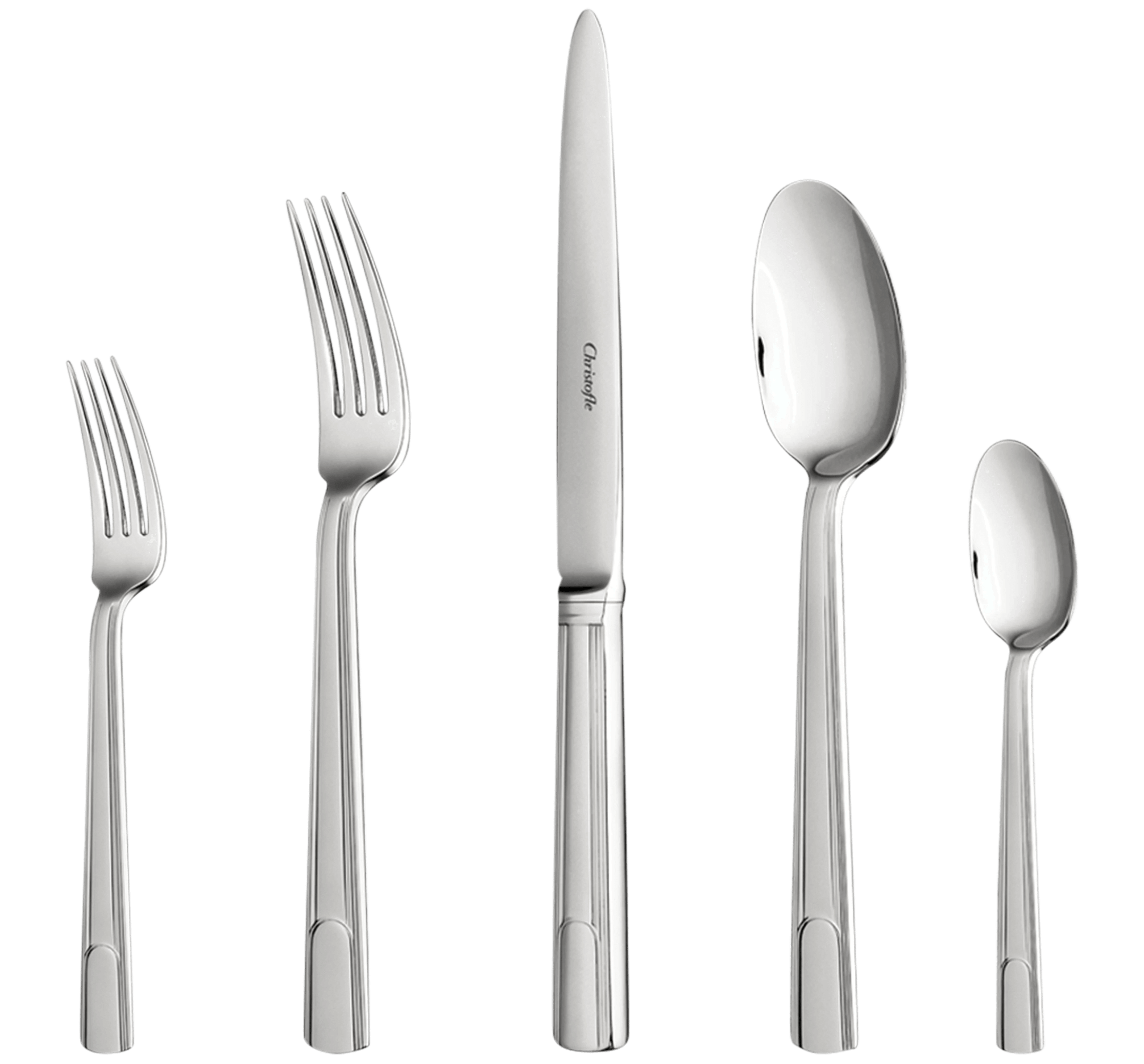 سرویس قاشق چنگال 5 پارچه کریستوفل فرانسه CHRISTOFLE HUDSON 5-Piece Stainless Steel Flatware Set