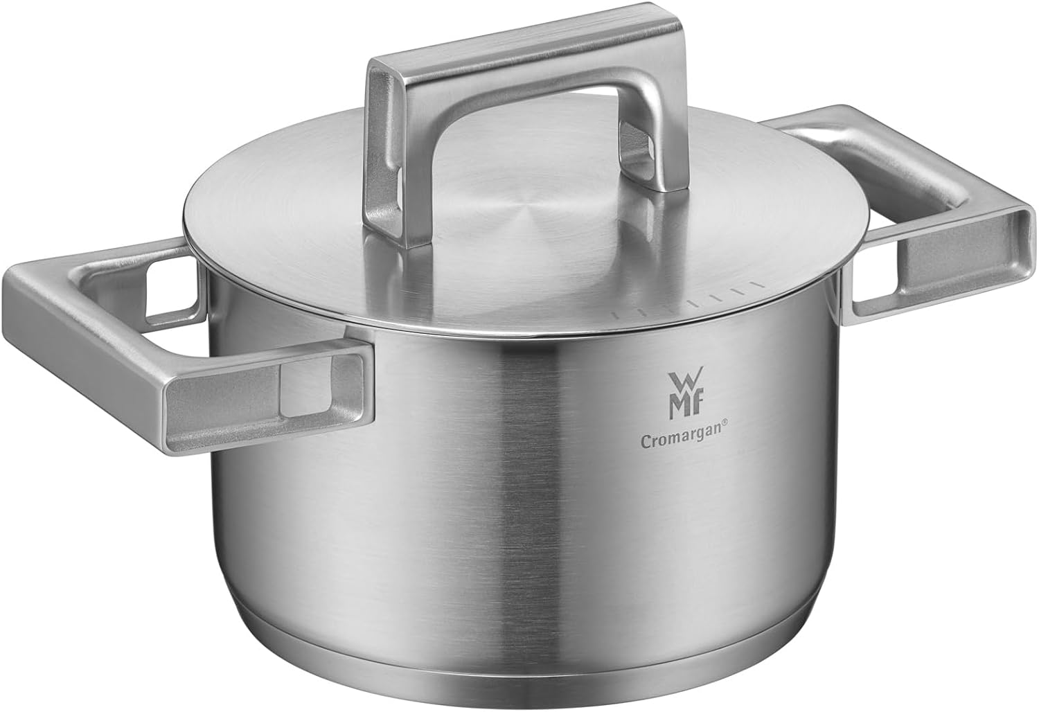 قابلمه تکی استیل 16 سانت وی ام اف آلمان با درب WMF Ultimate Cool Kochtopf klein 16 cm درب استیل بلند 1.9 لیتری