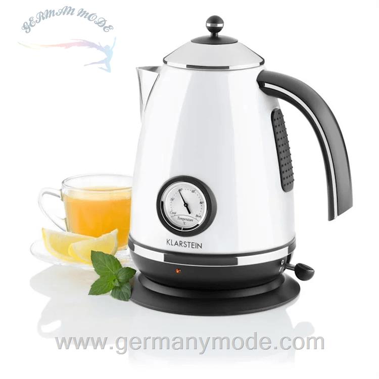 کتری برقی 1.7 لیتری کلارشتاین آلمان Klarstein Aquavita Chalet Wasserkocher 2200 watt 1,7 Ltr Weiß