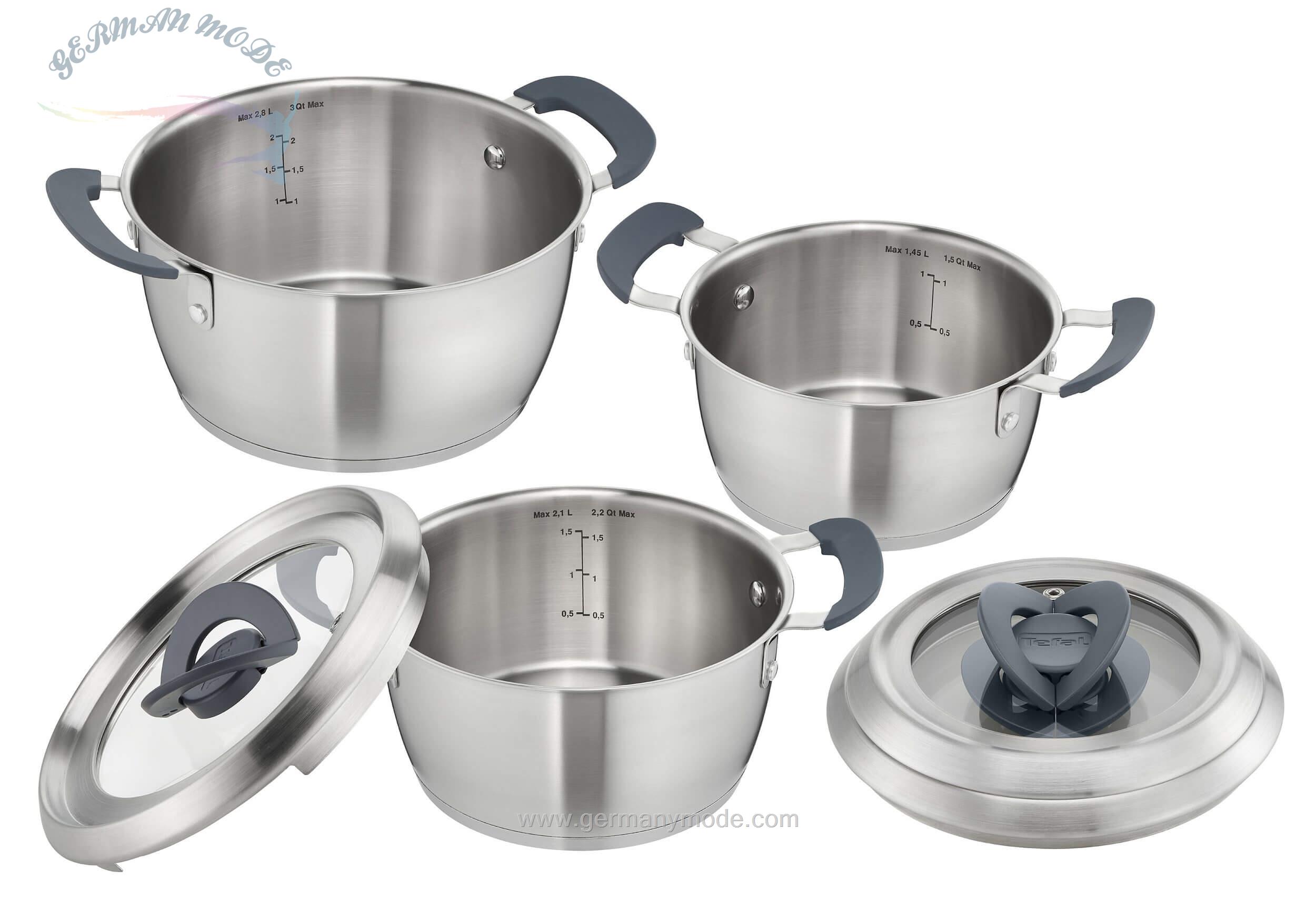 سرویس قابلمه 6 پارچه تفال فرانسه Tefal Topf-Set Ovation Edelstahl Set 6 tlg