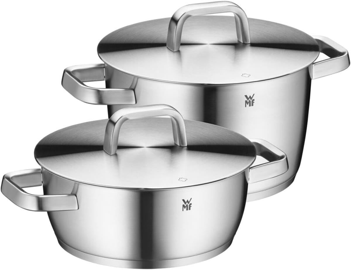 سرویس قابلمه 2 پارچه وی ام اف آلمان WMF Iconic Topfset Induktion 2-teilig قابلمه با درب فلزی، استیل ضد زنگ جلا داده شده