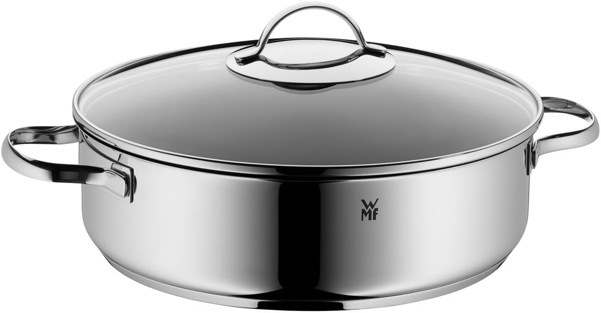 ماهیتابه قابلمه 28 سانت وی ام اف آلمان WMF Schmorpfanne 28cm تابه با درب 5 لیتر مناسب برای فر لبه بلند