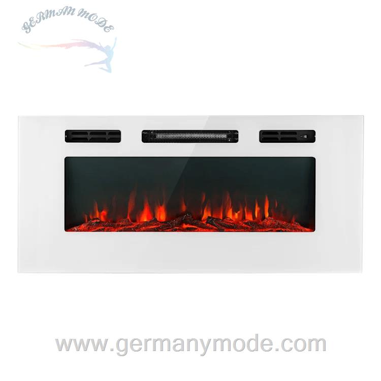 شومینه برقی توکار کنترل دار کلارشتاین آلمان Klarstein Galeras Elektrischer Wand- und Einbaukamin Elektrischer Kamin Weiß 102cm