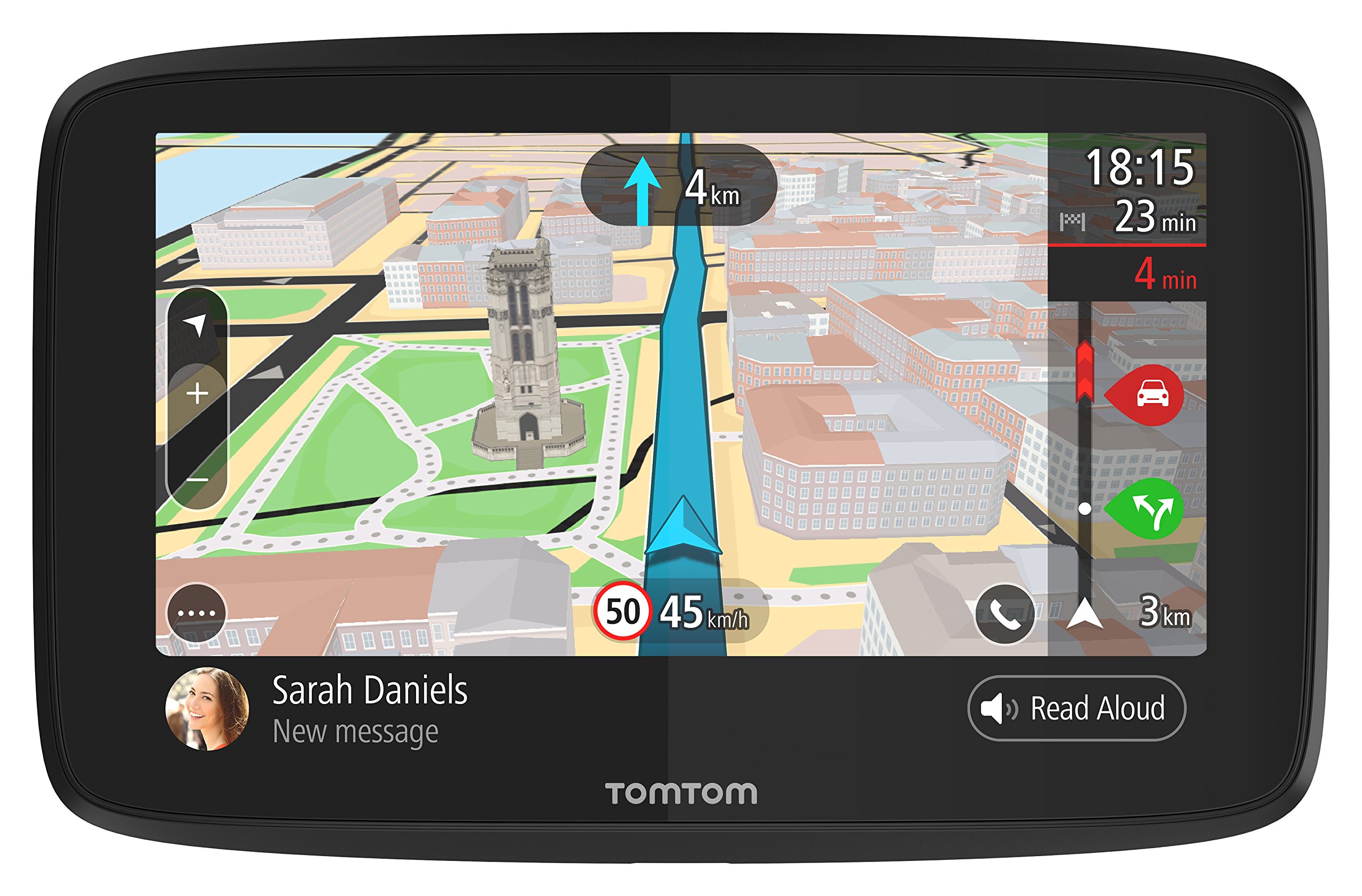 خرید از آمازون - دستگاه ناوبری TomTom GO 620 (6 اینچ، جلوگیری از ترافیک به لطف TomTom Traffic، به روز رسانی نقشه جهان، به روز رسانی از طریق Wi-Fi، تماس بدون هندز) ترافیک سیاه 6 اینچی از طریق سیستم ناوبری خودروی هوشمند