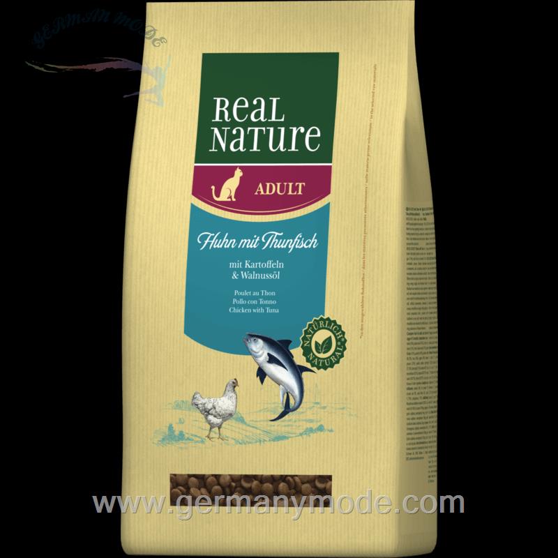 غذا خشک گربه از طبیعت رئال نیچا آلمان REAL NATURE Adult Huhn - Thunfisch mit Kartoffeln und Walnussöl 3kg