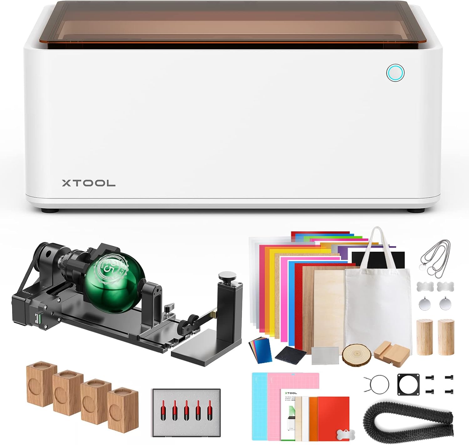 دستگاه حکاکی چند بعدی XTool M1 10W فشرده 3 در 1 حکاکی با روتاری RA2 Pro برای همه صنایع دستی، دقت بالاتر و فوکوس خودکار 16 مگاپیکسلی هوشمندتر، ایجاد چوب/فلز/کاغذ/آکریلیک/آهن/وینیل، دکوراسیون منزل و موارد دیگر M1 با RA2 حرفه ای