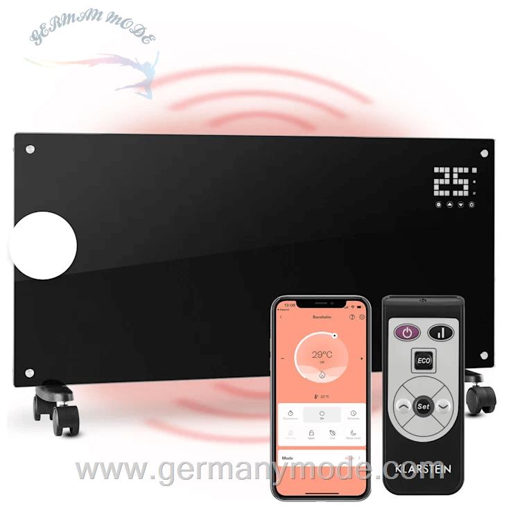 بخاری برقی کلارشتاین آلمان Klarstein Bornholm Smart Konvektions-Heizgerät 2000W WiFi LED-Display Timer IP24t Schwarz