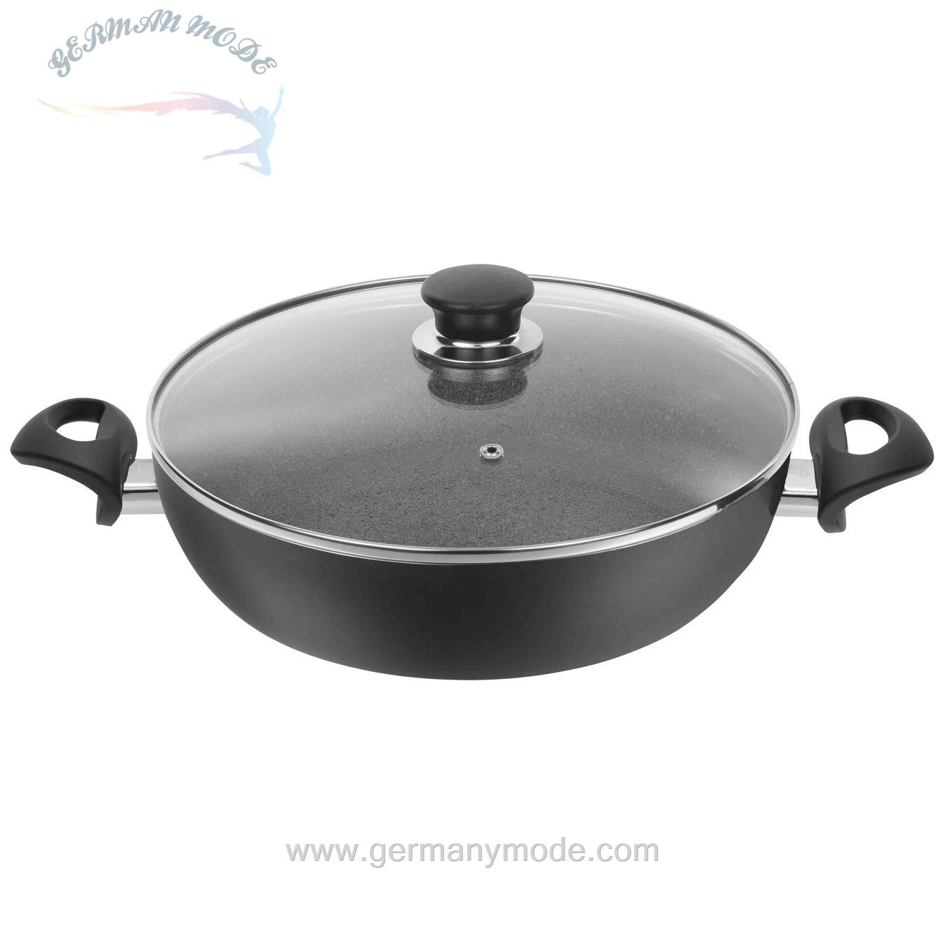 ماهیتابه درب دار بالرینی ایتالیا BALLARINI BOLOGNA GRANITIUM SERVIERPFANNE MIT DECKEL- 28 CM / RUND / GRANITIUM