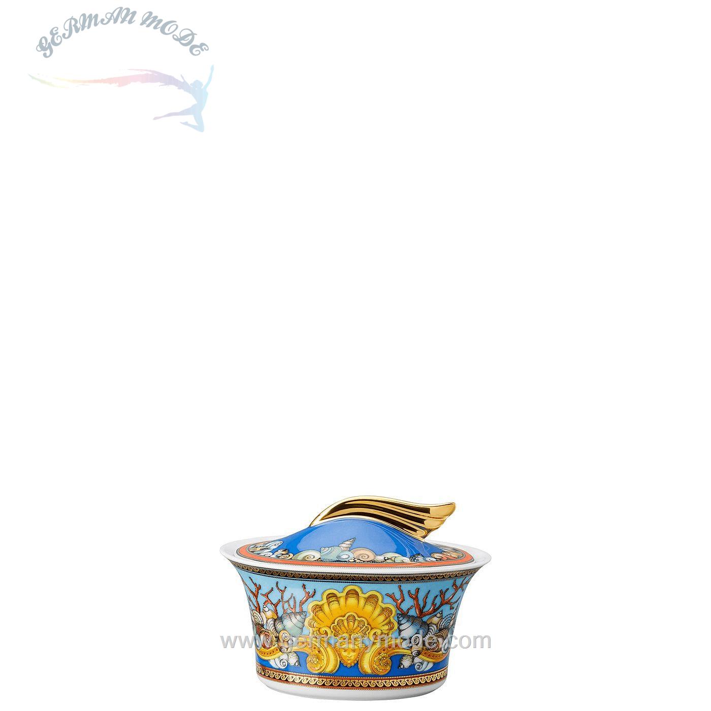 قند دان روزنتال آلمان Rosenthal meets Versace Zuckerdose Ikarus Les Tresors de la Mer Zuckerdose 6 Personen Porzellan