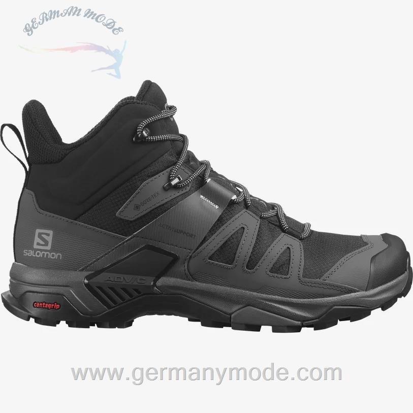 کتانی پیاده روی مردانه سالامون فرانسه SALOMON X ULTRA 4 MID GORE-TEX Hikingschuhe Herren Black / Magnet / Pearl Blue