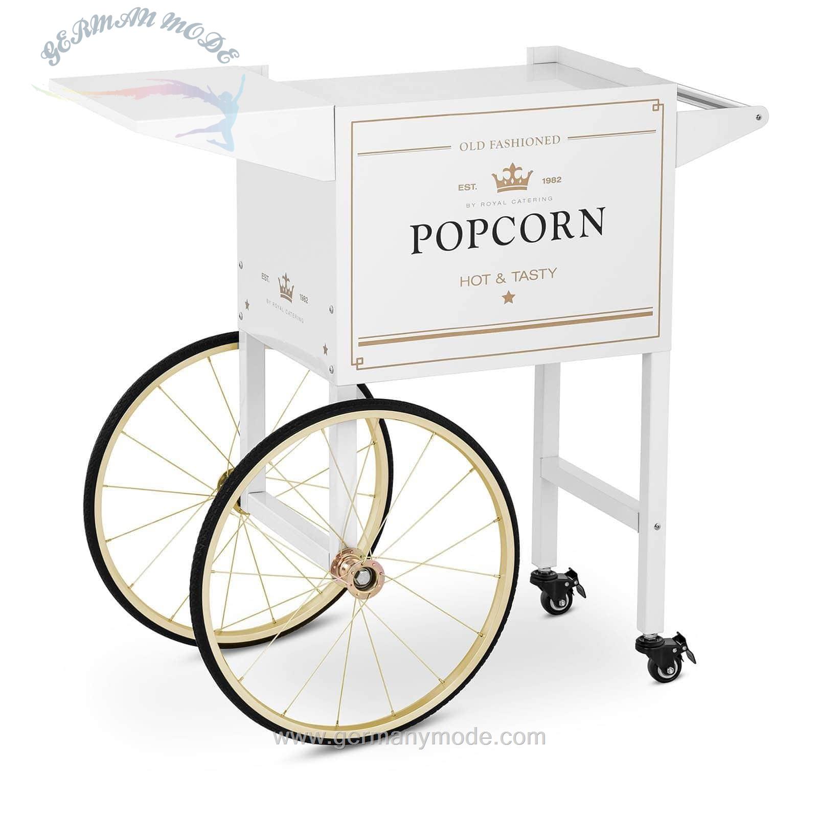 چرخ دستی پاپ کورن ساز رویال کترینگ آلمان Royal Catering Popcornmaschine Wagen für Popcornmaschine - weiß/ golden/RCPT-WGWG-1