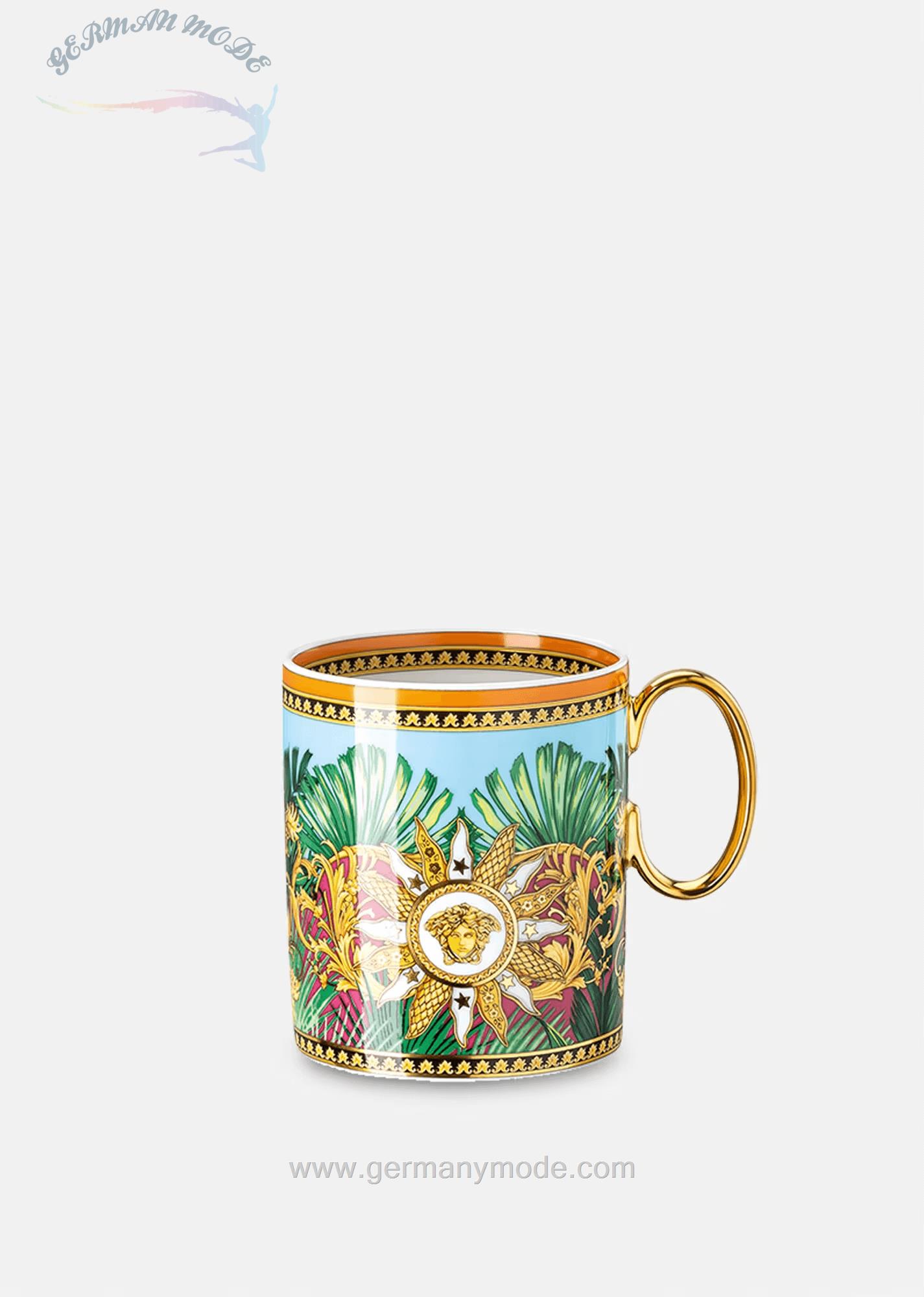 لیوان دسته دار چینی ورساچه ایتالیا VERSACE JUNGLE ANIMALIER TASSE