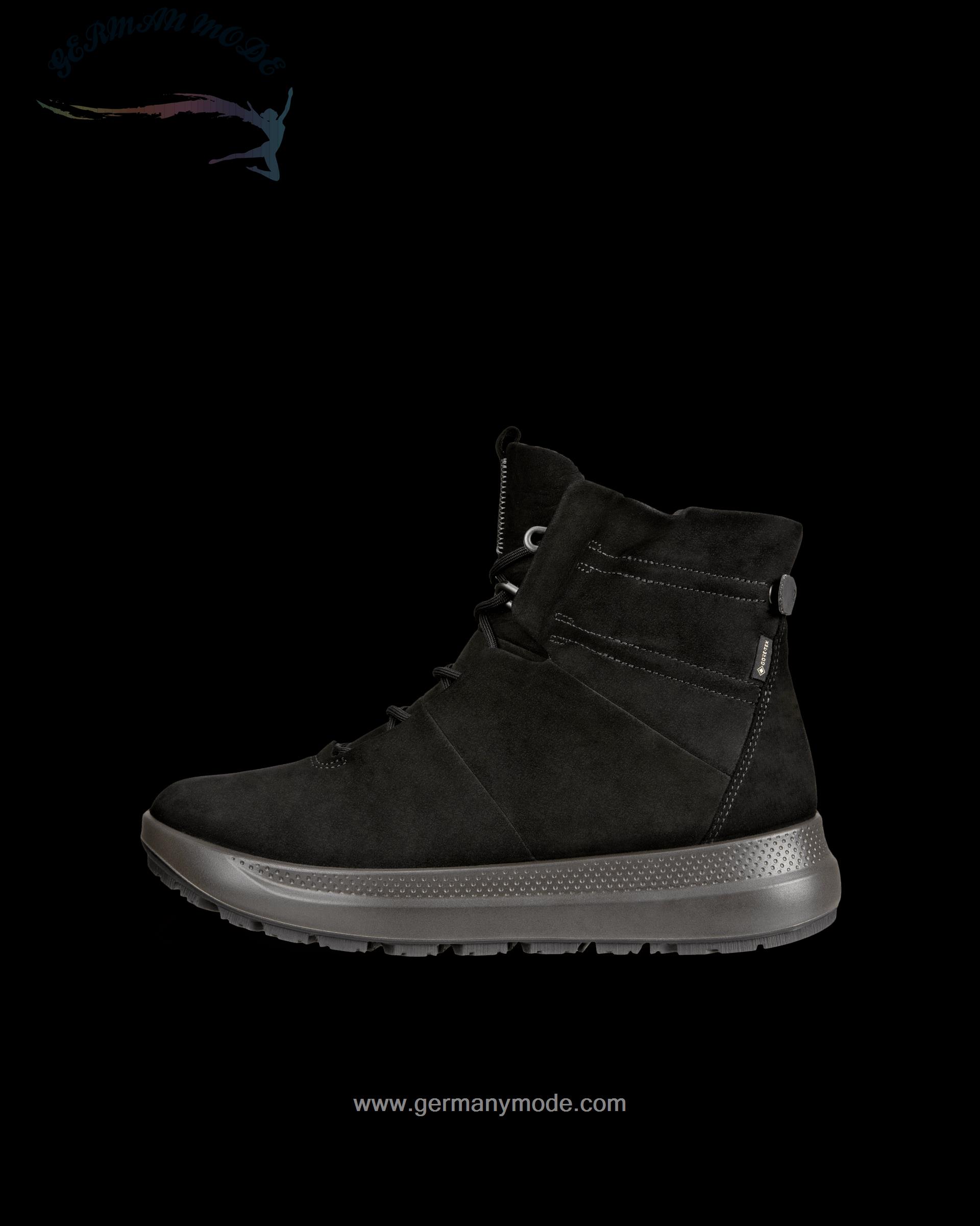 نیم بوت ضد آب زنانه اکو دانمارک ECCO SOLICE Damen Wanderschuh aus Nubukleder mit Gore-Tex Schwarz