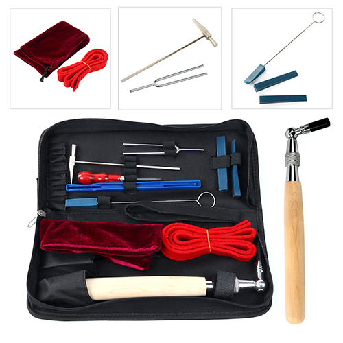 خرید از ایبی - 10PCS Piano Tuning Hammer Mute Wrench Handle Kit Professional Tools Case Storage