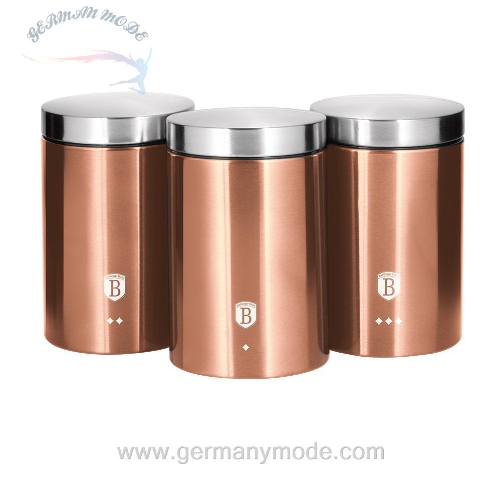 ست قوطی آشپزخانه برلینگر هاوس مجارستان Berlinger Haus Kitchen Canister Set BH/1605 Rose Gold Collection