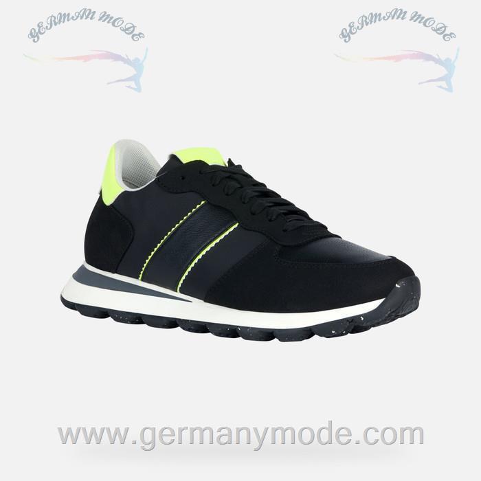 کتانی مردانه جی اوکس ایتالیا GEOX NIEDRIGE SNEAKERS Spherica Vseries Herr Schwarz/Limette