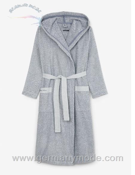 حوله حمام تن پوش زنانه و مردانه مارک او پلو آلمان MARC O POLO LIVING BADEMANTEL MODELL MELANGE AUS BAUMWOLL-FROTTIER Blue / Off White