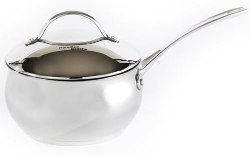 قابلمه دسته دار همیلتون بیچ آمریکا 94708 Gourmet Pro با درب، فولاد ضد زنگ، 1.9 لیتر 3 کوارت ضد زنگ