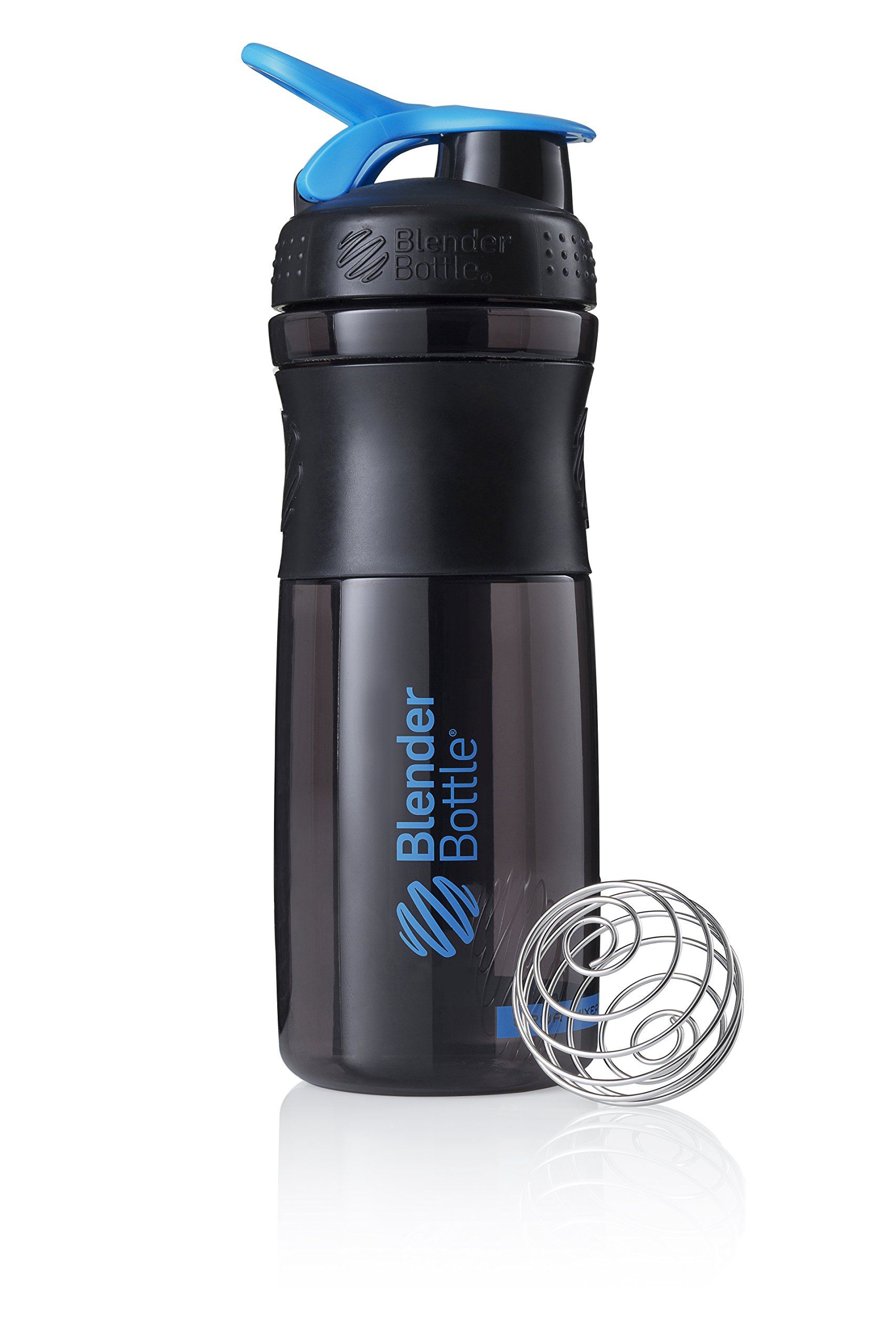 قمقمه ورزشی BlenderBottle بطری نوشیدنی تریتان با BlenderBall، مناسب به عنوان یک تکان دهنده پروتئین، شیکر پروتئین، بطری آب یا برای شیک های تناسب اندام، بدون BPA Black/Cyan 820 ml تکی