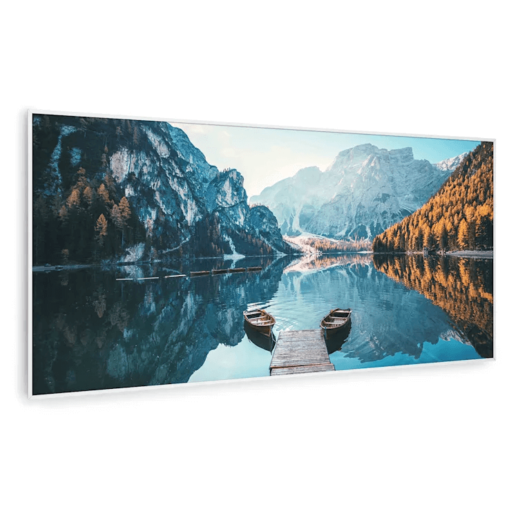 بخاری مادون قرمز هوشمند کلارشتاین آلمان Klarstein Wonderwall Air Art Smart Infrarotheizung See Horizontal weiber Rahmen 120 x 60 cm