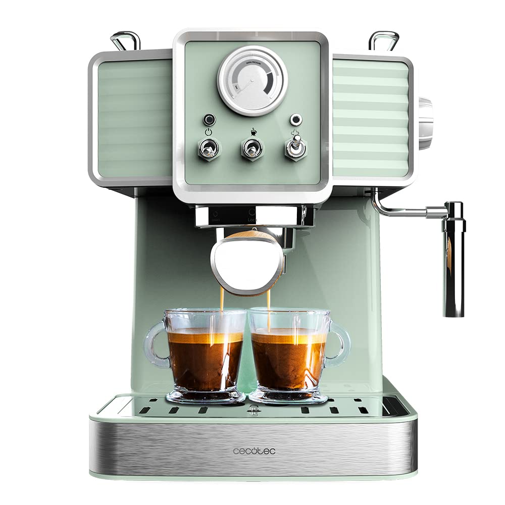 اسپرسو ساز سکوتک اسپانیا Cecotec Express مدل Power Espresso 20 Tradizionale Light Green اسپرسو و کاپوچینو، 20 بار و ترموبلاک