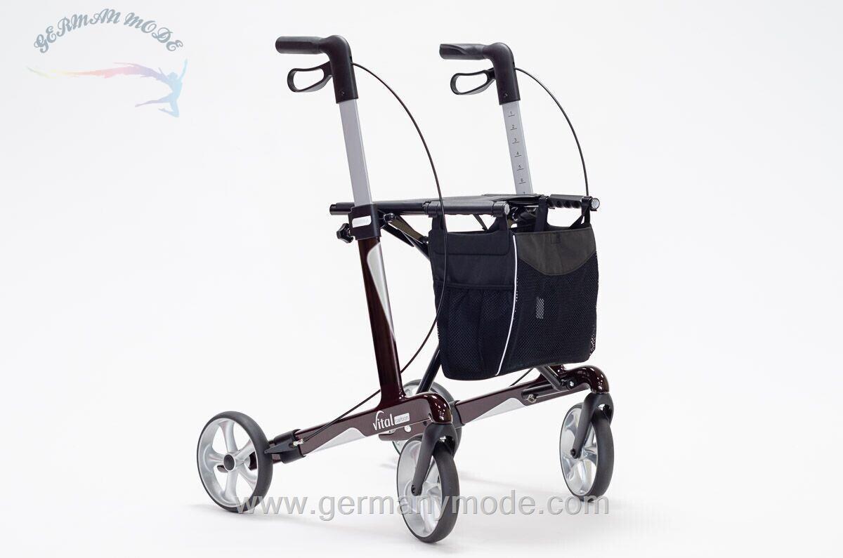 واکر ویلچر رولاتور تاشو روسکا Russka Rollator Vital carbon 62 cm rubinrot