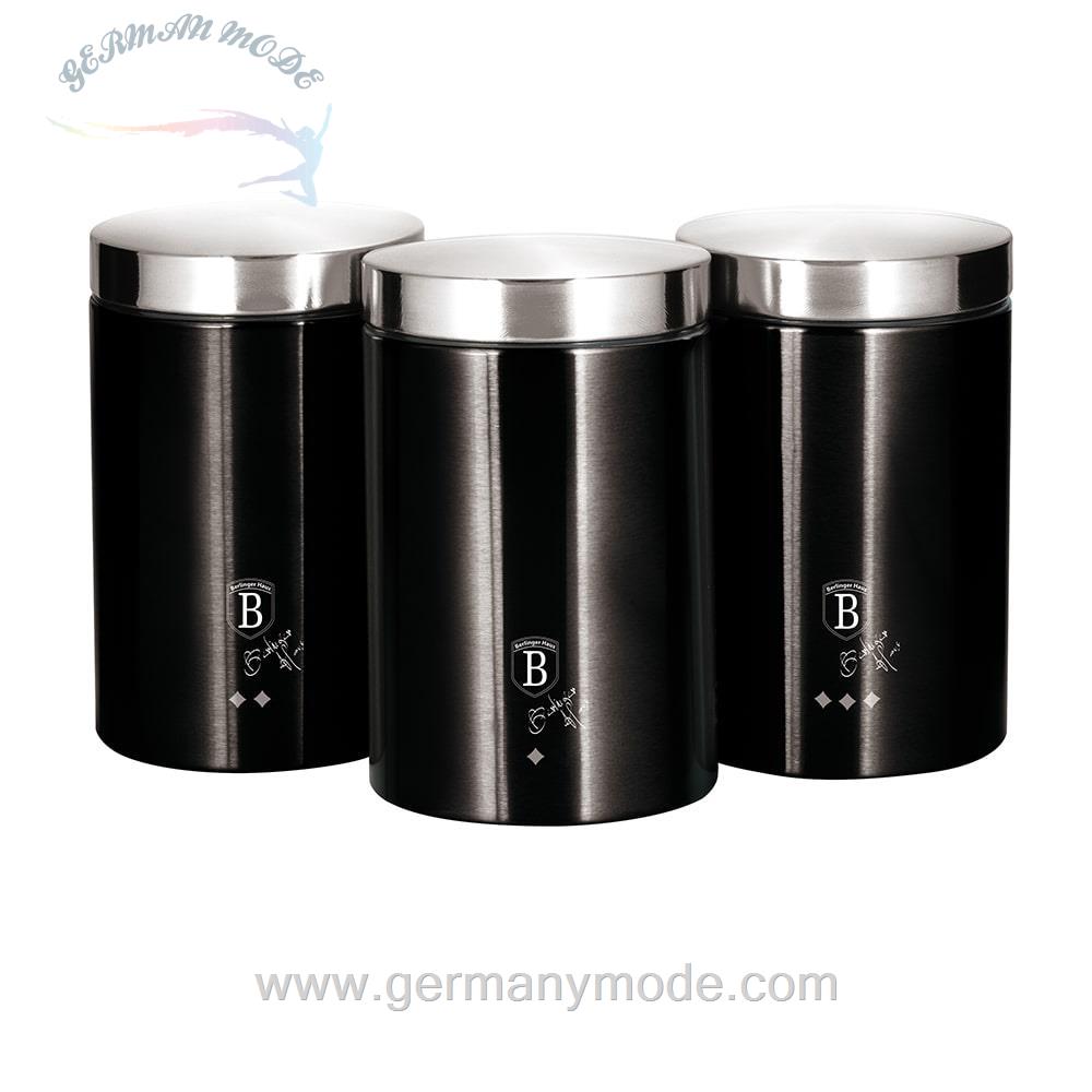 ست قوطی آشپزخانه برلینگر هاوس مجارستان Berlinger Haus Kitchen Canister Set BH/6296 Black Silver Collection