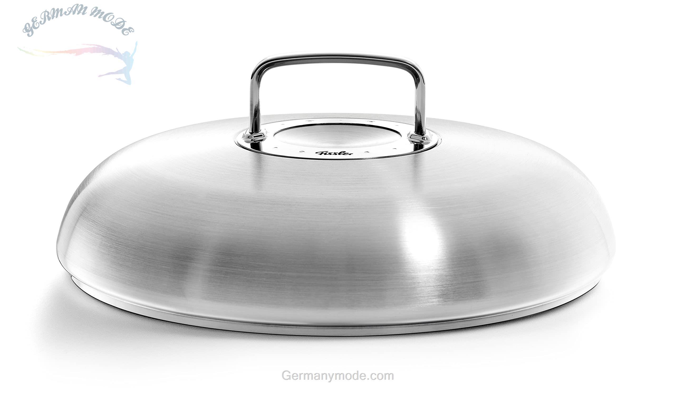 درب ماهیتابه 24 سانت فیسلر آلمان اورجینال Fissler Original-Profi Collection درب گرد با ظرفیت بالا برای قابلمه، ماهیتابه و تابه‌های سرو