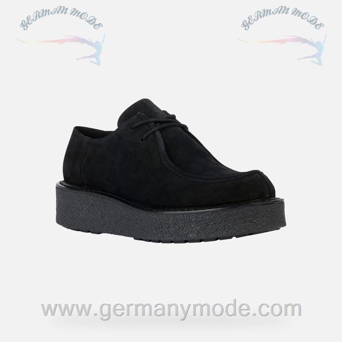 کفش زنانه جی اوکس ایتالیا GEOX WILDLEDERSCHUHE Elidea Dame Schwarz