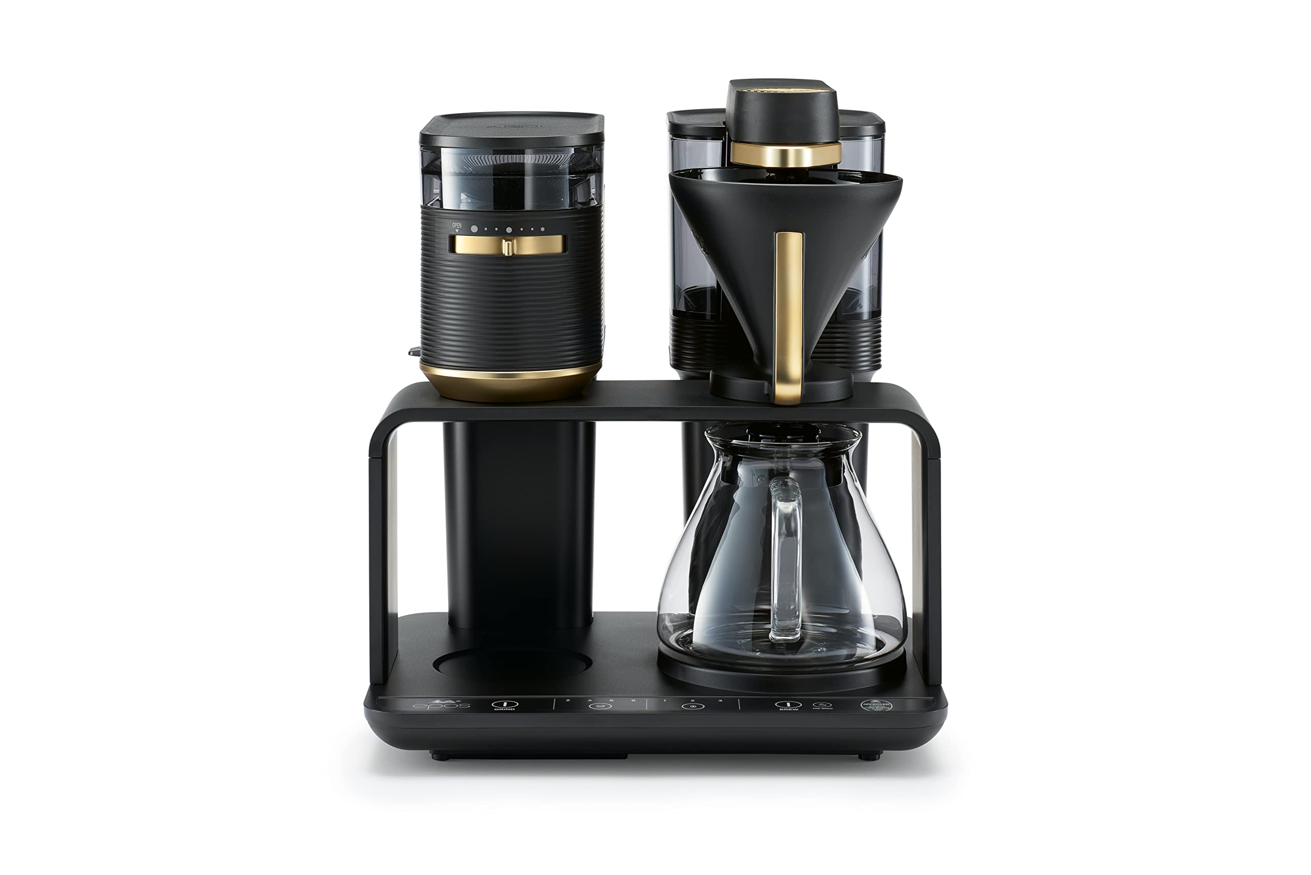 دستگاه قهوه ساز ملیتا آلمان Melitta EPOS با آسیاب، مشکی و طلایی