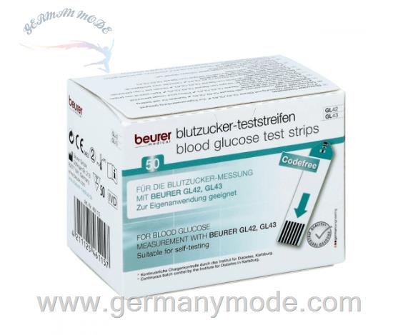 نوار تست قند خون 50 عددی بیورر آلمان Beurer Blutzuckerteststreifen (50 Stk.)