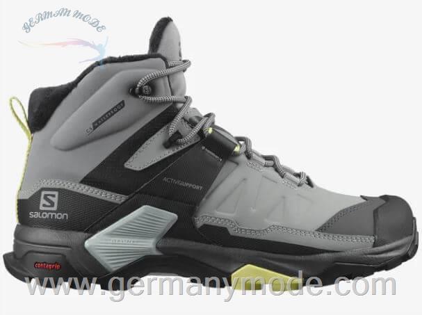 کتانی پوتین ضد آب زنانه سالامون فرانسه SALOMON X ULTRA 4 MID WINTER THINSULATE CLIMASALOMON™ WATERPROOF Winterschuhe Damen Monument Black Charlock