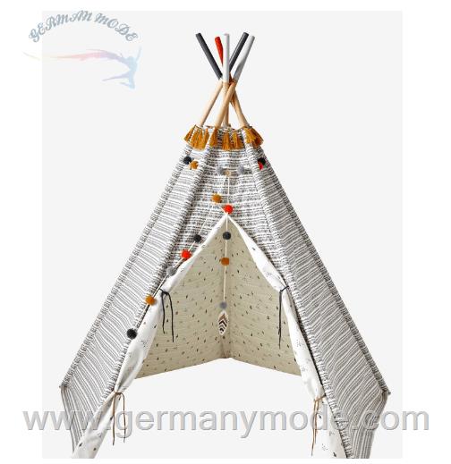 چادر بازی کودک ورت فرانسه Vertbaudet Wendbares Spielzelt / Tipi mit Holzstangen, FSC - mehrfarbig