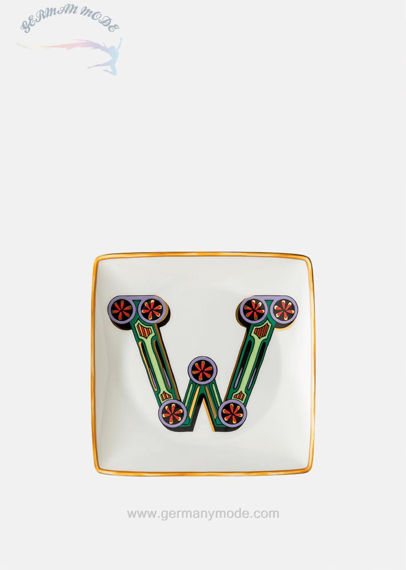 بشقاب دکوری ورساچه ایتالیا VERSACE ALPHABET UNTERTELLER W 12 CM