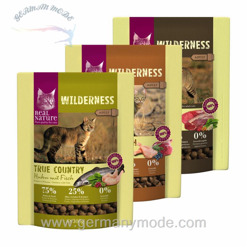 غذا خشک گربه گاو و بره رئال نیچا آلمان REAL NATURE WILDERNESS Adult Probierpaket Paket 1- Geflügel- Rind - Lamm 3x300g