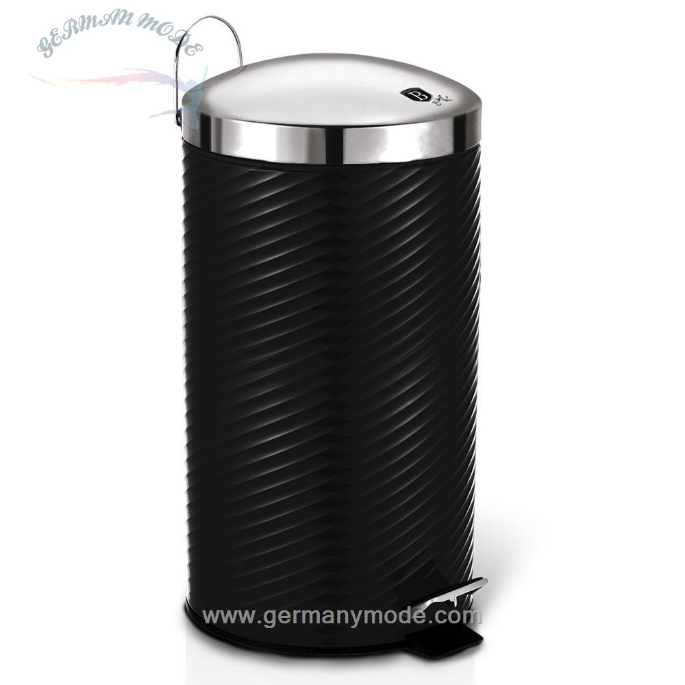 سطل زباله پدالی 20 لیتری برلینگر هاوس مجارستان BERLINGER HAUS PEDAL BIN 20L BH/6446 BLACK SILVER COLLECTION