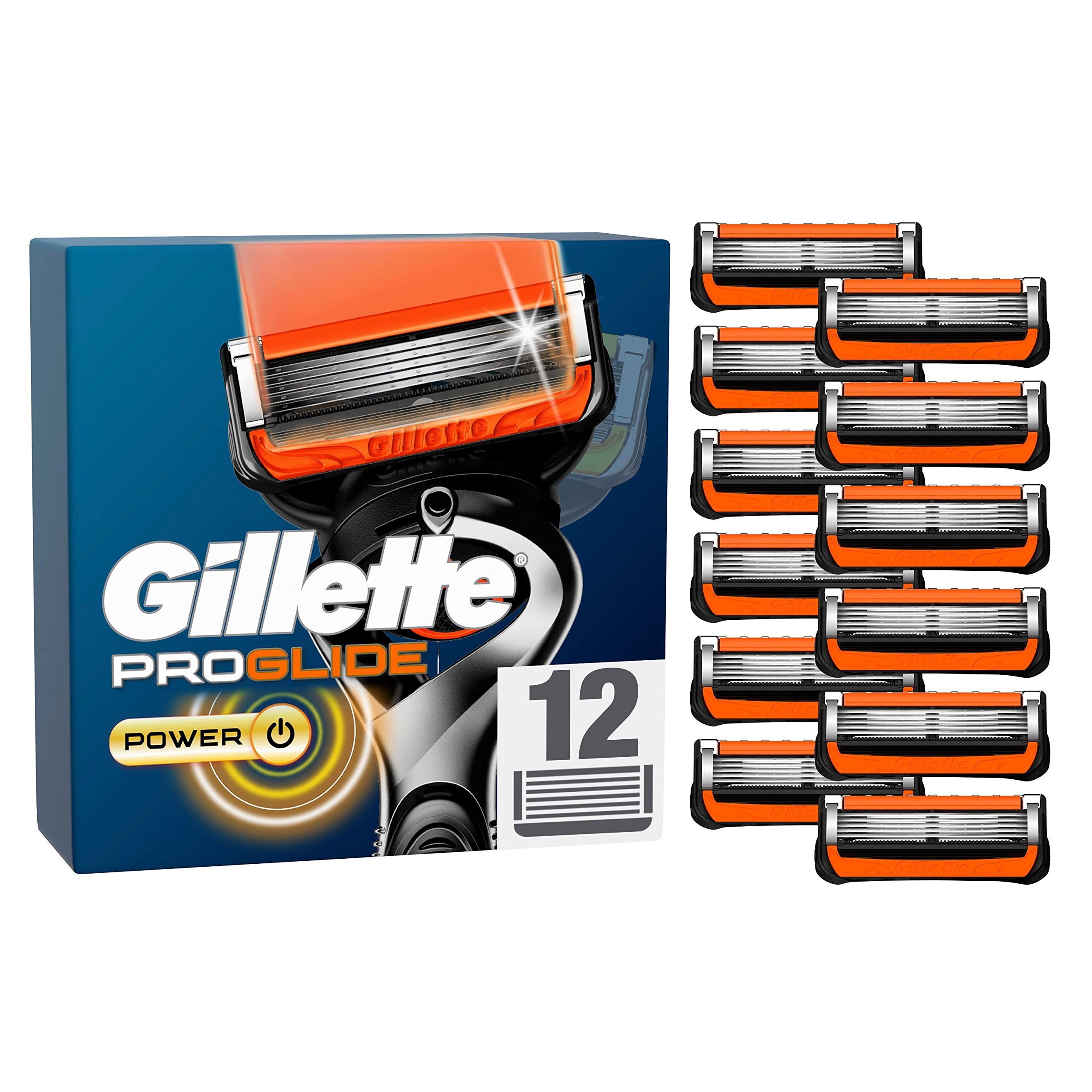 خرید از آمازون - تیغ های ژیلت ProGlide Power، 12 تیغ جایگزین برای تیغ های خیس مردانه با تیغه 5 برابر