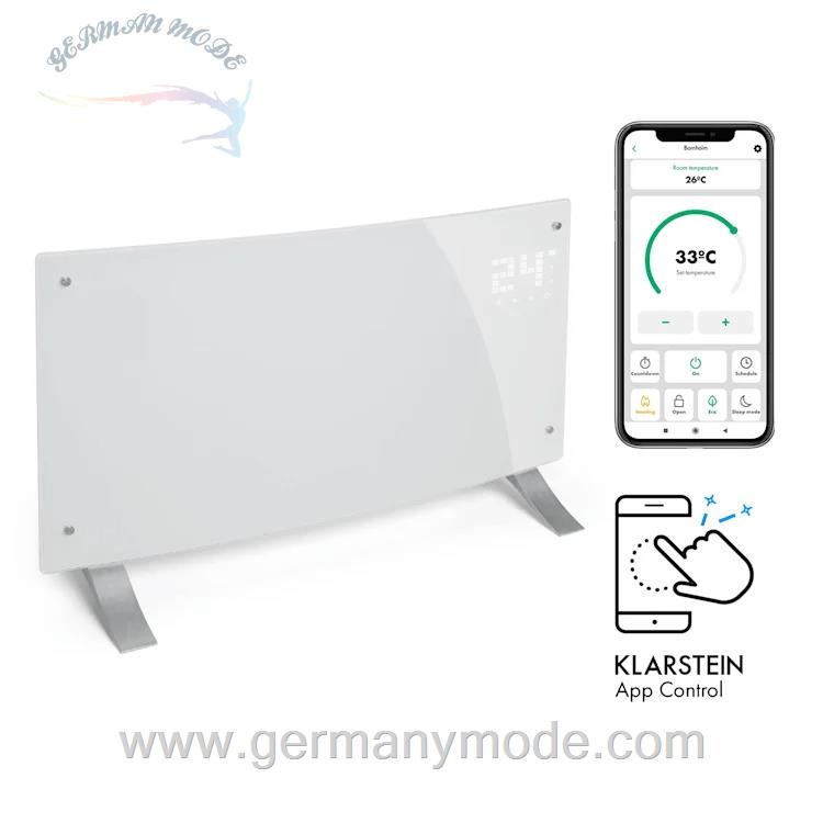 بخاری برقی همرفتی هوشمند کلارشتاین آلمان Klarstein Bornholm Curved Smart Konvektionsheizgerät Weiß 2000 watt