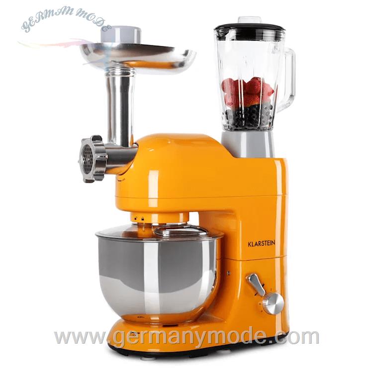 غذا ساز همه کاره کلارشتاین آلمان Klarstein Lucia 3-in-1 Küchenmaschine Multifunktionsküchenmaschine 2000 watt 5 Ltr Orange