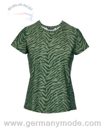 بلوز راحتی آستین کوتاه زنانه اسنزا هلند ESSENZA Shanice Belen Forest Green Top Kurzarm