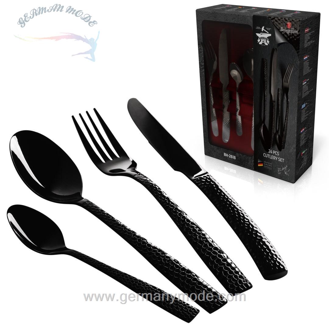 سرویس قاشق چنگال 24 پارچه برلینگر هاوس مجارستان Berlinger Haus 24-Piece Cutlery Set BH/2618 Mirror Black