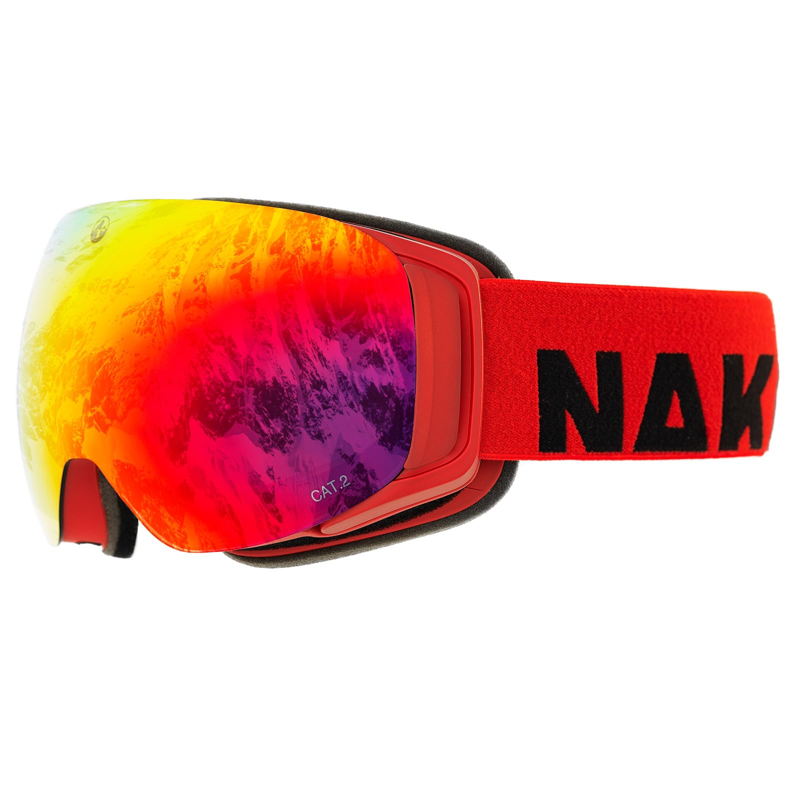 عینک اسکی NAKED Optics The TROOP EVO عینک اسکی مردانه، عینک اسکی زنانه، عینک اسنوبرد، عینک اسکی با لنزهای قابل تعویض برای آب و هوای بد، عینک برفی، عینک اسکی روبی + شیشه